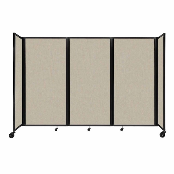 Room Divider 360 Folding Portable Partition 8'6" x 6' Sand Fabric